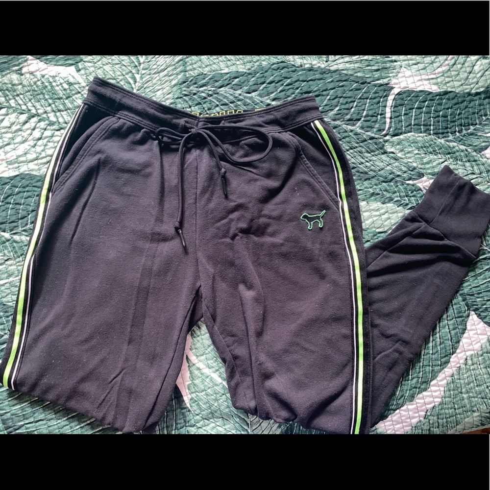 PINK Victoria’s Secret Neon Striped Joggers